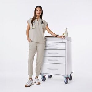 Figs Rafaela Oversized Scrub Top Bone - XXS